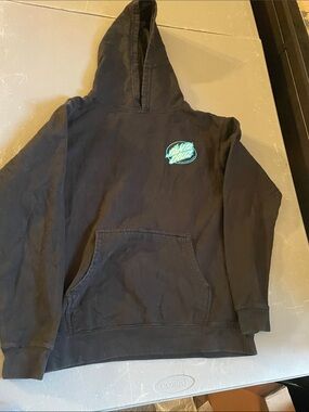 Santa Cruz Skateboards Black Hoodie with Teal Logo